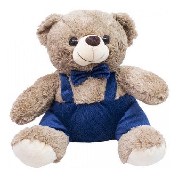 Encontraproduto.com.br - Ursinho de Pelúcia Com Gravata e Suspensório 25cm