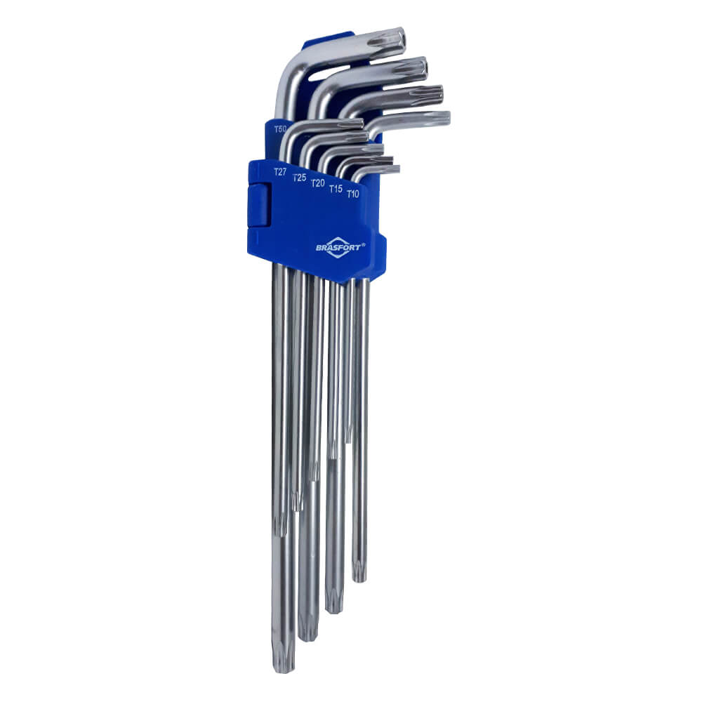 Jogo de Chave Torx Brasfort T10 a T50 com 9 Peças