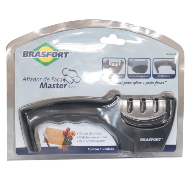 Encontraproduto.com.br - Afiador De Faca Brasfort Master 3 em 1