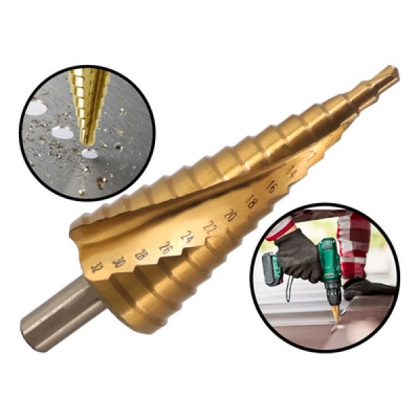 Encontraproduto.com.br - Broca Escalonada 4Mm A 32Mm 15 Etapas