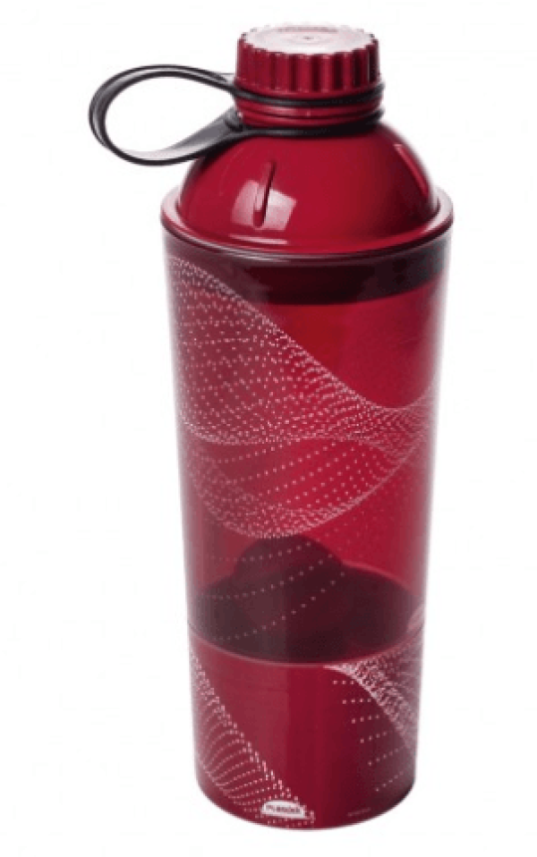Shakeira com Compartimento Fitness Vermelho 600ML - PLASUTIL
