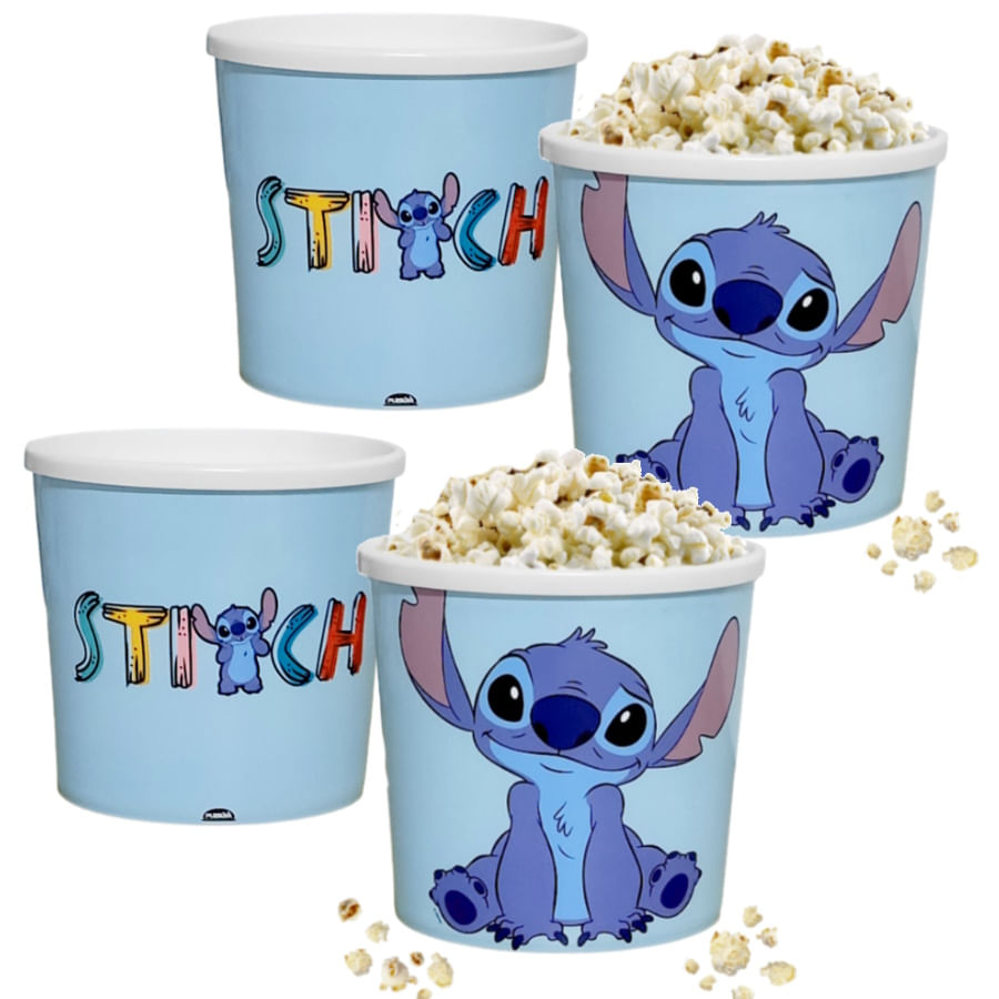 Encontraproduto.com.br - Balde de Pipoca Estampa do Stitch Clássico 2.1 Litros Plasútil