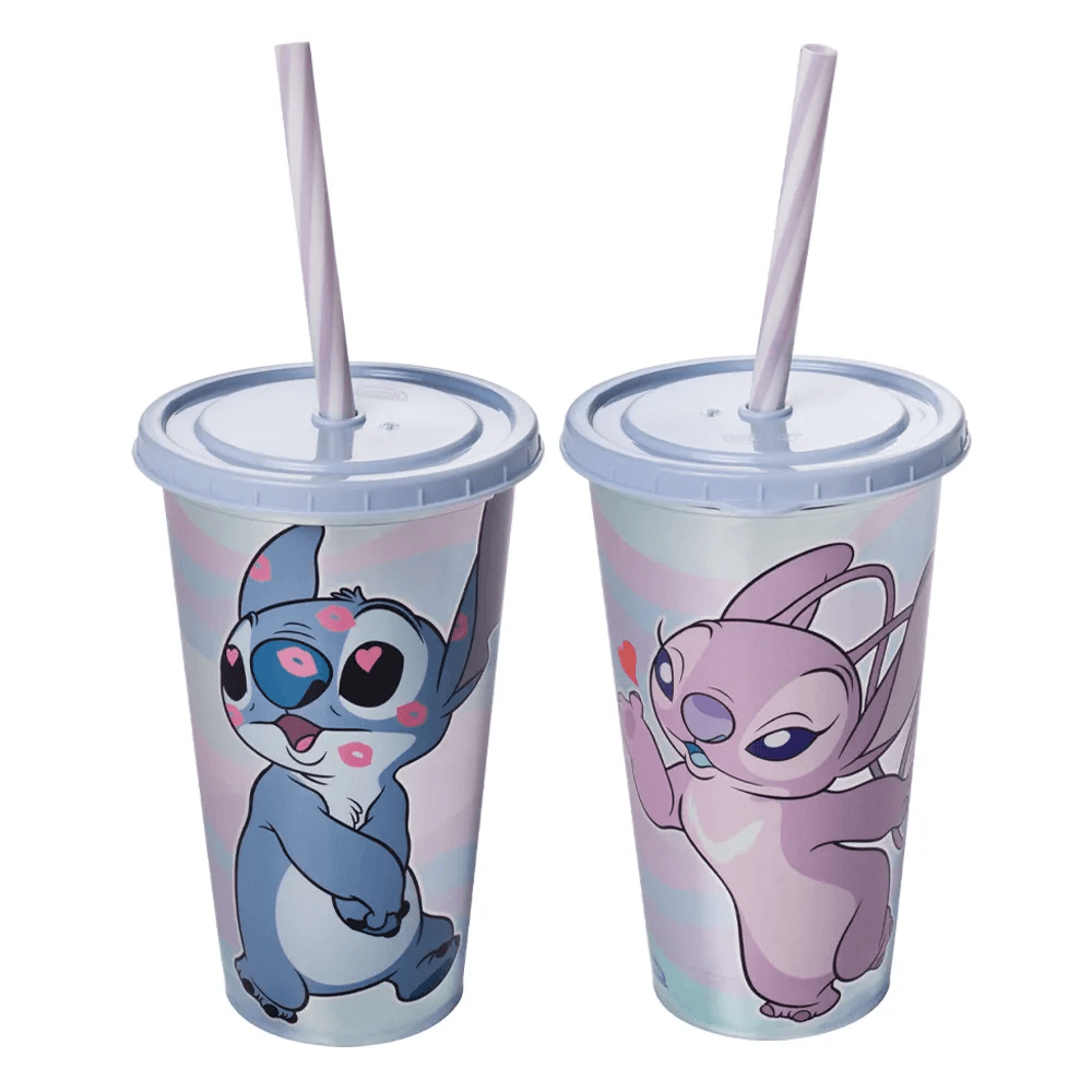 Encontraproduto.com.br - Copo Plasútil Stitch com Canudo 500ml