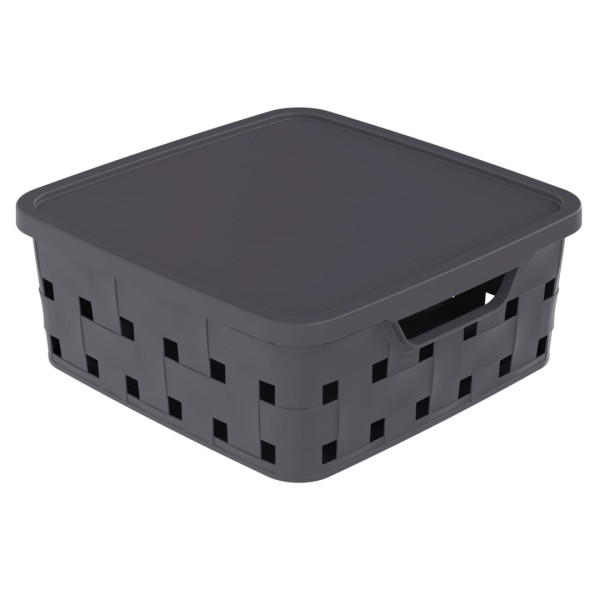 Encontraproduto.com.br - Caixa Organizador Plasutil com Tampa Fita 11 Litros Cinza 15026