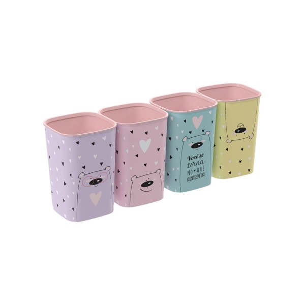 Encontraproduto.com.br - PORTA CANETA CUTE 4PCS 14753 PLASUTIL