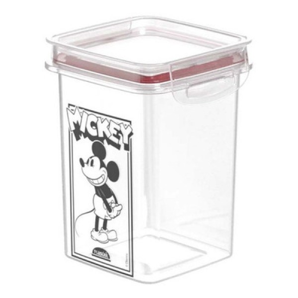 Encontraproduto.com.br - Pote Hermético Trava Mais Vermelho Mickey 830ml-plasútil