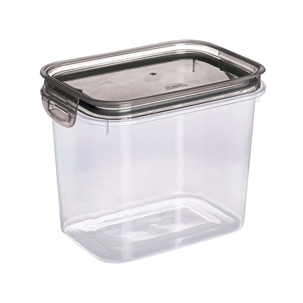 Encontraproduto.com.br - Pote Plástico Hermético Retangular 1.8L Trava Mais Plasútil