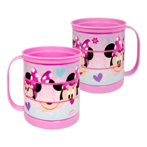 Caneca Divertida Giratória da Minnie Xícara Plástica Infantil 360ml Plasútil - 1 UN