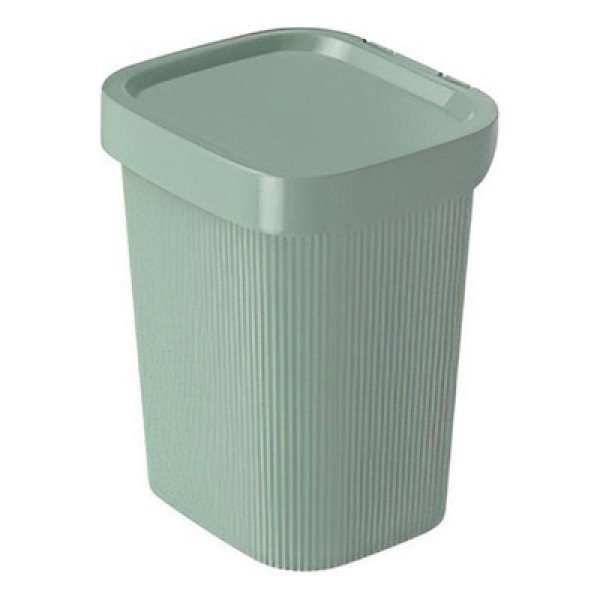 Lixeira Verde com Tampa Classic Frisos 4,6L - PLASÚTIL