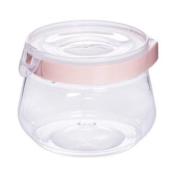 Encontraproduto.com.br - Pote Redondo 1 Peça Plástico Plasútil Flip Rosca 700 ml Rosa