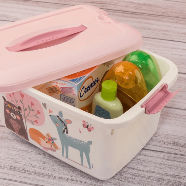Encontraproduto.com.br - Caixa Organizadora Plasútil com Alça 5,2 Litros - Floral