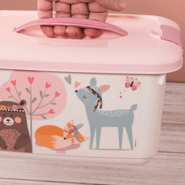 Encontraproduto.com.br - Caixa Organizadora Plasútil com Alça 5,2 Litros - Floral