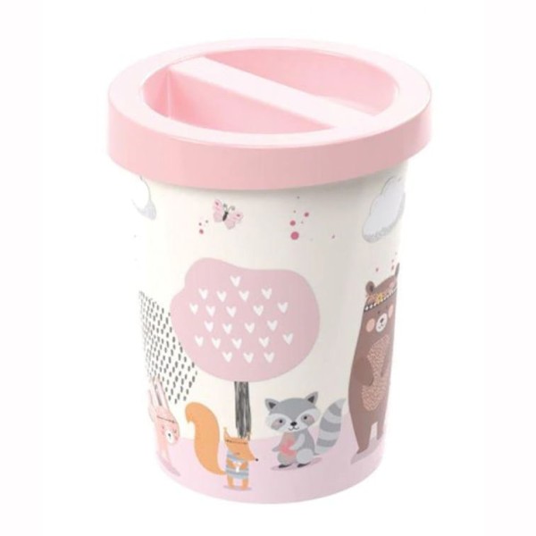 Encontraproduto.com.br - Lixeira Infantil 5,3L Bichinhos Rosa 13364 Plasútil