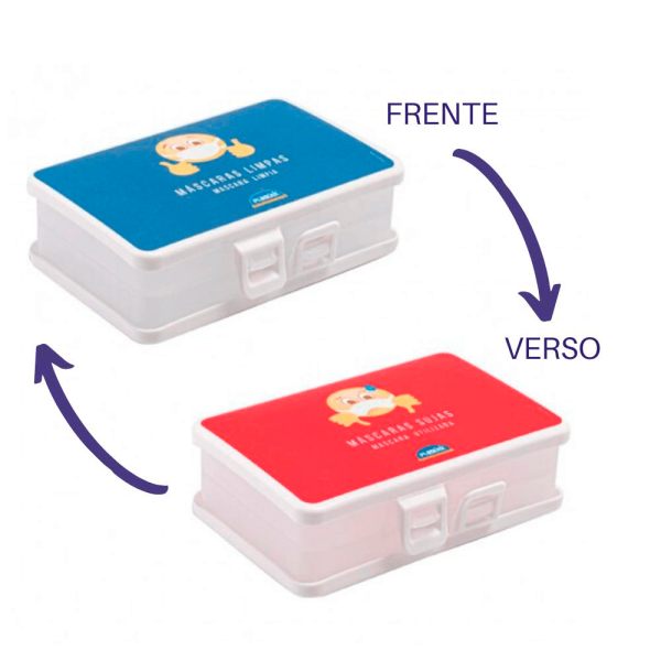 Encontraproduto.com.br - Porta Máscaras Compartimento Duplo de Plástico Plasútil 13162