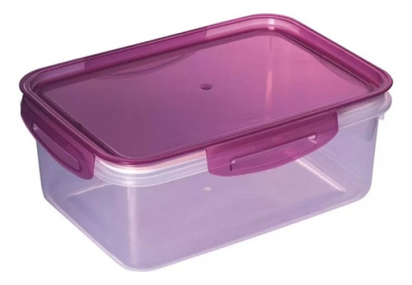 Pote de Plástico com Tampa Trava Mais Quadrado 1,24ml Plasutil