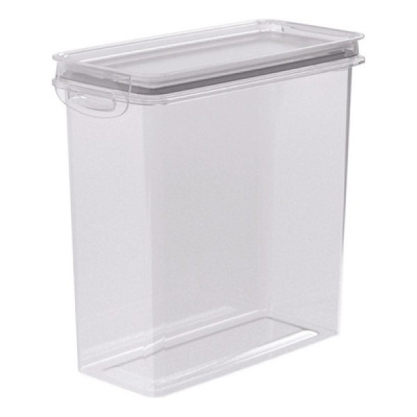 Encontraproduto.com.br - Pote Retangular Hermético Plástico Plasútil Trava Mais Transparente 910ml
