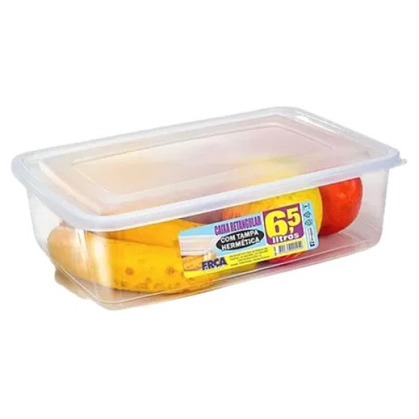 Encontraproduto.com.br - Caixa Retangular 6,5 Litros Transparente 2294 Ercaplast