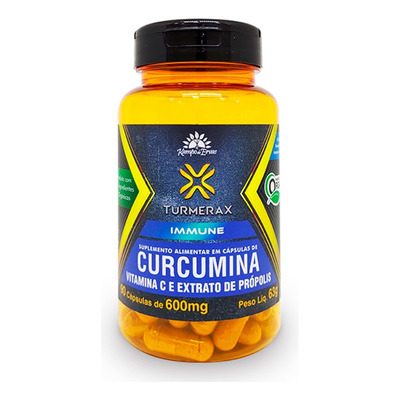Turmerax Immune - Cúrcuma Orgânica (130mg de Curcumina) 60 Cápsulas - Kampo de Ervas