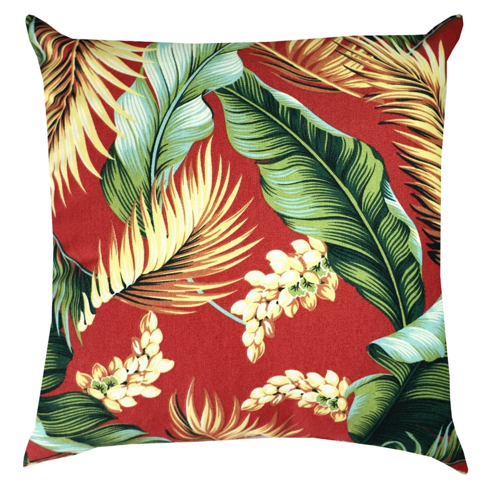 Almofada Cheia Próxima 43Cm Acqua Folhagem Vermelho