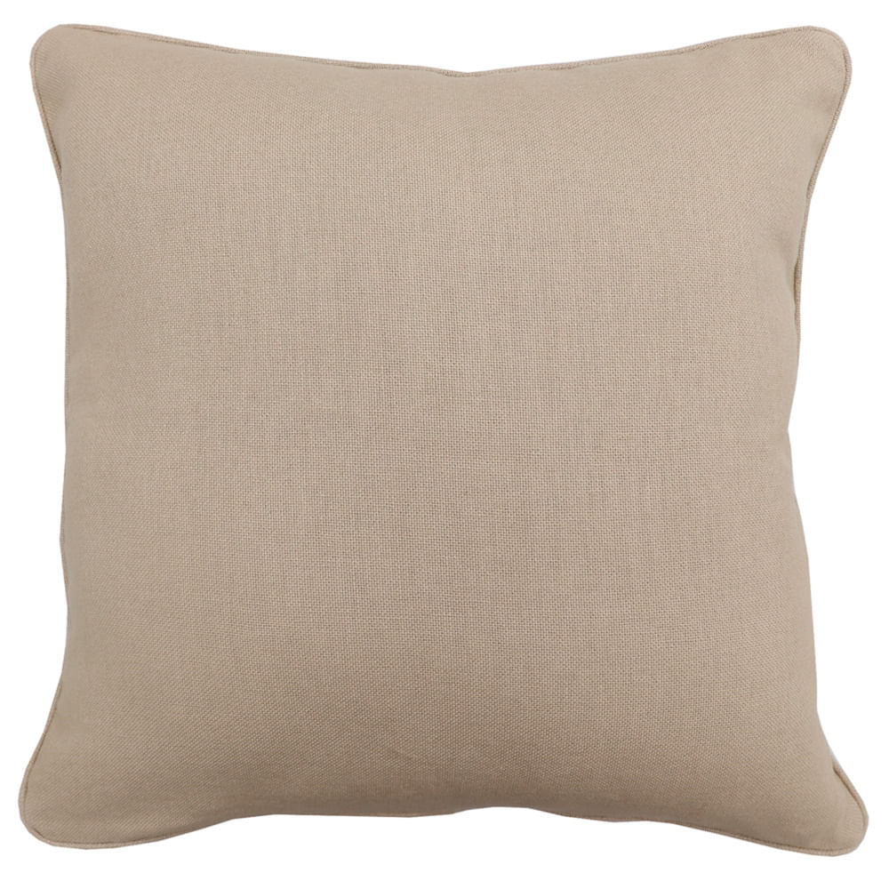 Encontraproduto.com.br - Almofada Decorativa Lisa Quadrada Kasan com Cordone Cheia Kaqui 43X43CM - Próxima