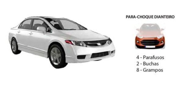 Encontraproduto.com.br - Kit Presilha Parachoque Dianteiro Civic 2007 A 2012