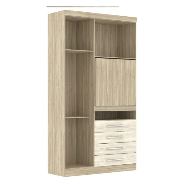 Encontraproduto.com.br - Guarda Roupa Modulado 3 Portas com Painel Para TV 194 Master Avelã Rústico/Ártico Rústico - Eucamóveis