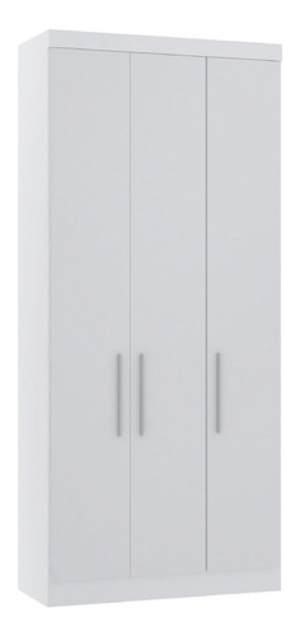 Encontraproduto.com.br - Guarda Roupa Modulado 101,5cm 3 Portas Alpes Luciane Móveis Branco Com Cinammon