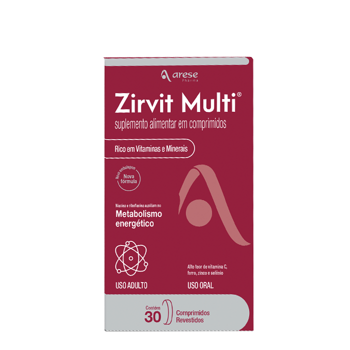 Encontraproduto.com.br - Zirvit Multi Arese 30 Comprimidos Revestidos