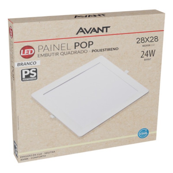 Spot Led Quadrado Branca 3w 3000k - Avant