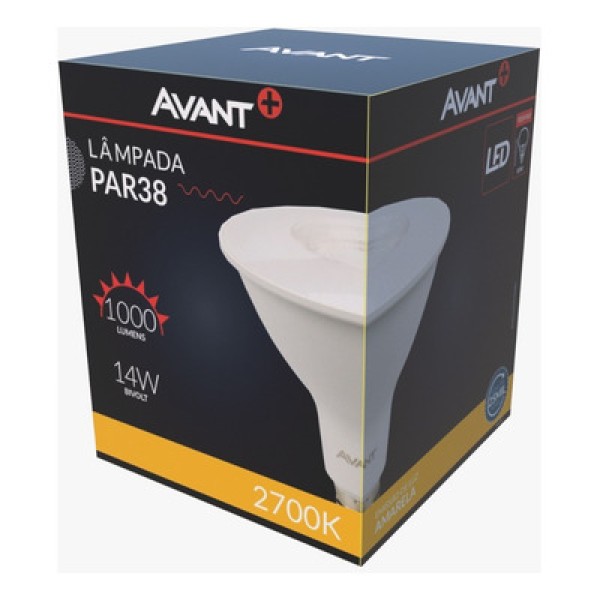 Lâmpada Led Par38 E27 40º 2700k 14w Bivolt - Avant