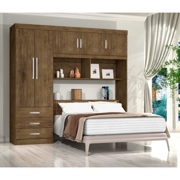 Encontraproduto.com.br - Guarda Roupa Casal Flex 5 Portas 3 Gavetas Cancun J&A Móveis