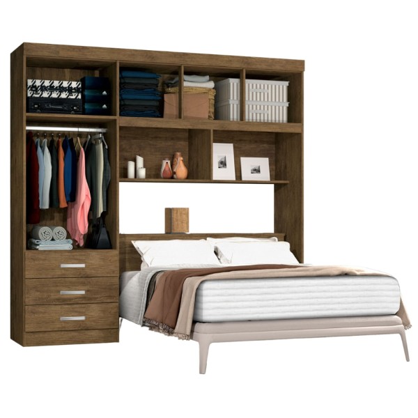 Encontraproduto.com.br - Guarda Roupa Casal Flex 5 Portas 3 Gavetas Cancun J&A Móveis