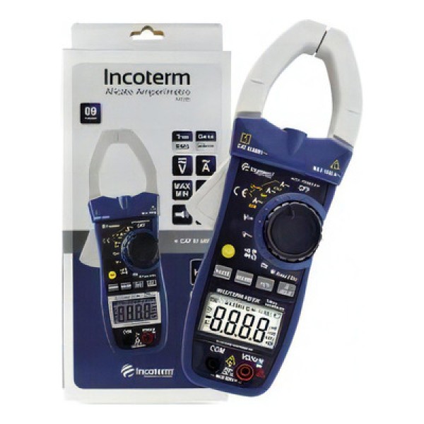 Encontraproduto.com.br - Alicate Amperímetro Digital Corrente AC 6 a 1000A Tensão Frequencia Capacitância Incoterm T-ALI-0030.00