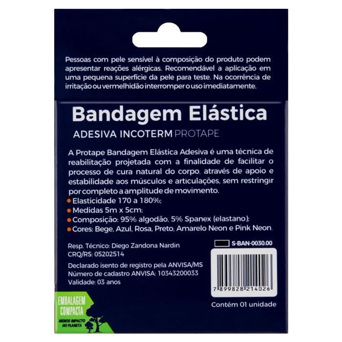 Encontraproduto.com.br - Incoterm Protape Bandagem Elástica Adesiva 5m