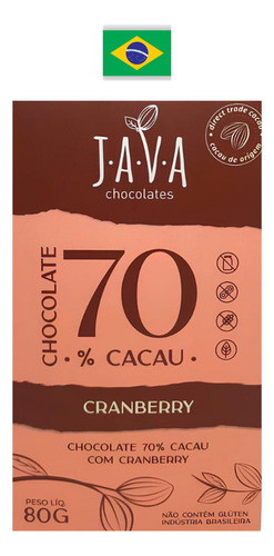 Encontraproduto.com.br - Chocolate com Cranberry 70% Cacau 80g Java