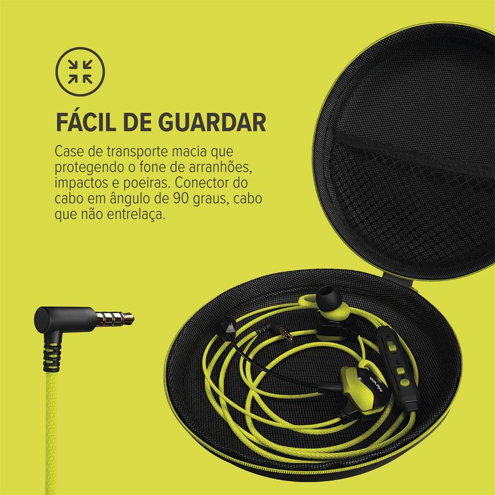 Encontraproduto.com.br - Fone de Ouvido Intra-Auricular Gamer WAAW By Alok Energy 10EWG com Microfone Integrado