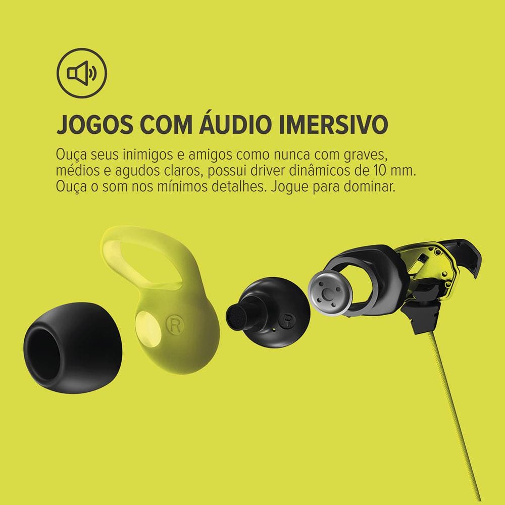 Encontraproduto.com.br - Fone de Ouvido Intra-Auricular Gamer WAAW By Alok Energy 10EWG com Microfone Integrado