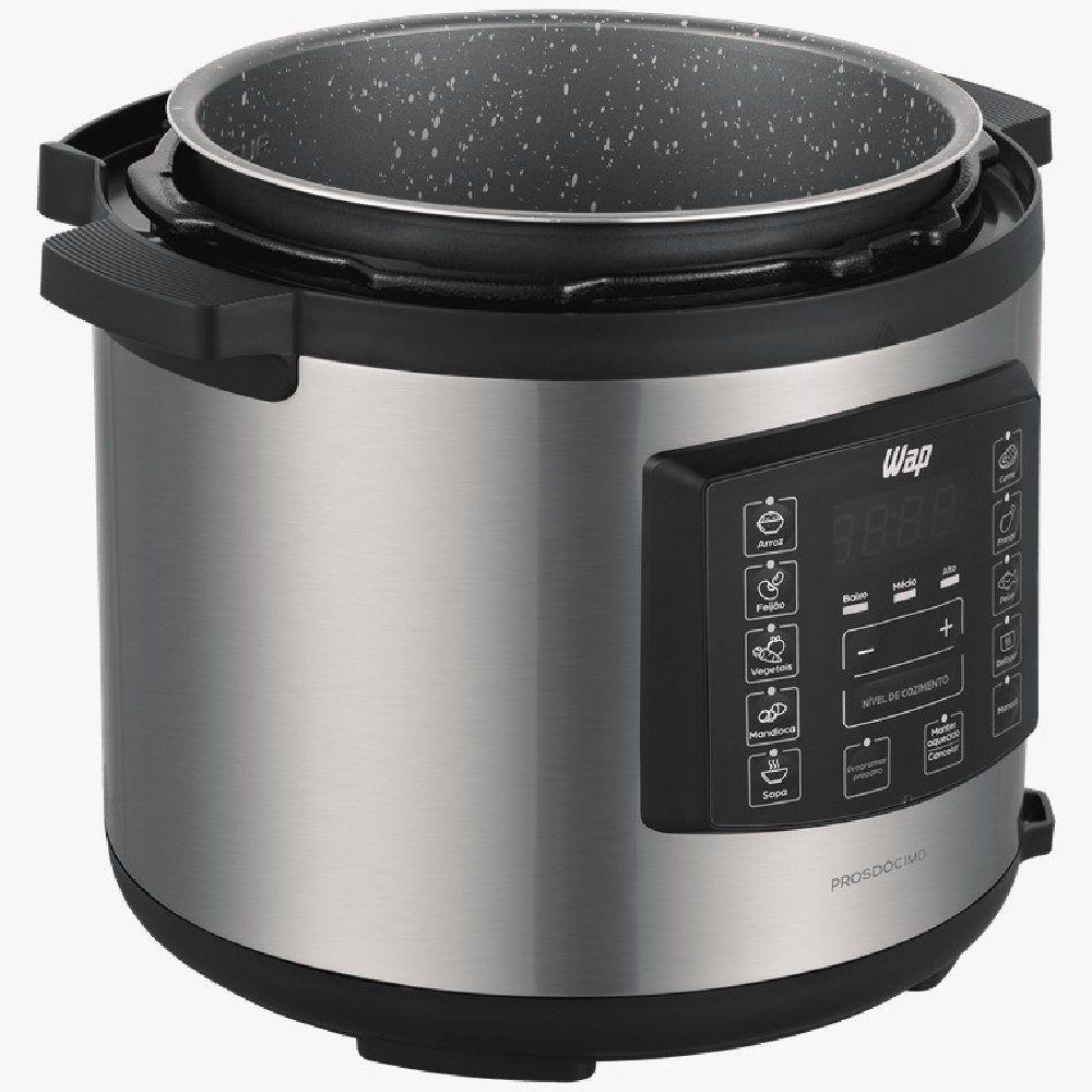 Encontraproduto.com.br - Panela Elétrica de Pressão Wap Preto e Inox 6L 110V WPPE1