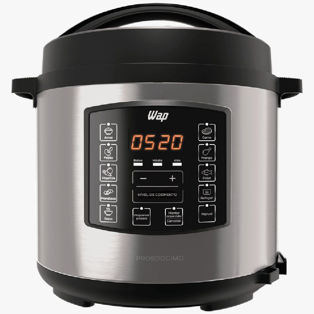 Panela Elétrica de Pressão Wap Preto e Inox 6L WPPE1 FW00952