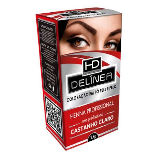 Encontraproduto.com.br - Kit Henna para Sobrancelha Delínea Castanho Claro