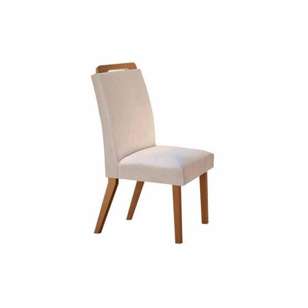 Encontraproduto.com.br - Cadeira Sala De Jantar Athenas Madeira Kit 2 Un Capuccino/veludo Creme - Rufato