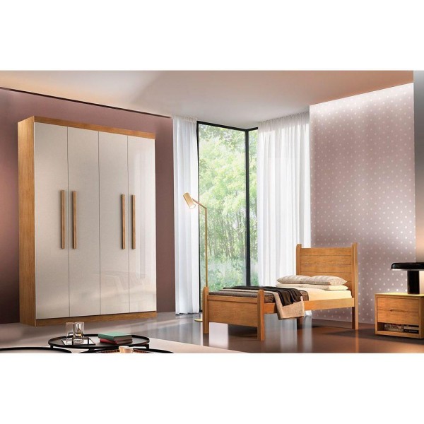 Encontraproduto.com.br - Guarda Roupa Solteiro 4 Portas E 2 Gavetas Espanha Imbuia-grafite - Rufato