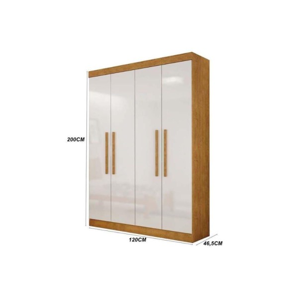 Encontraproduto.com.br - Guarda Roupa Solteiro 4 Portas E 2 Gavetas Espanha Imbuia-grafite - Rufato