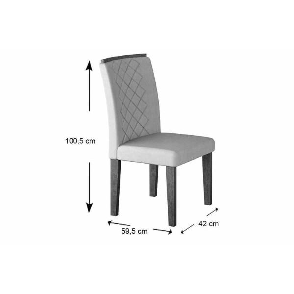 Encontraproduto.com.br - Conjunto: Mesa Sala Jantar Jade Kit 6 Un Imbuia-veludo Creme - Rufato