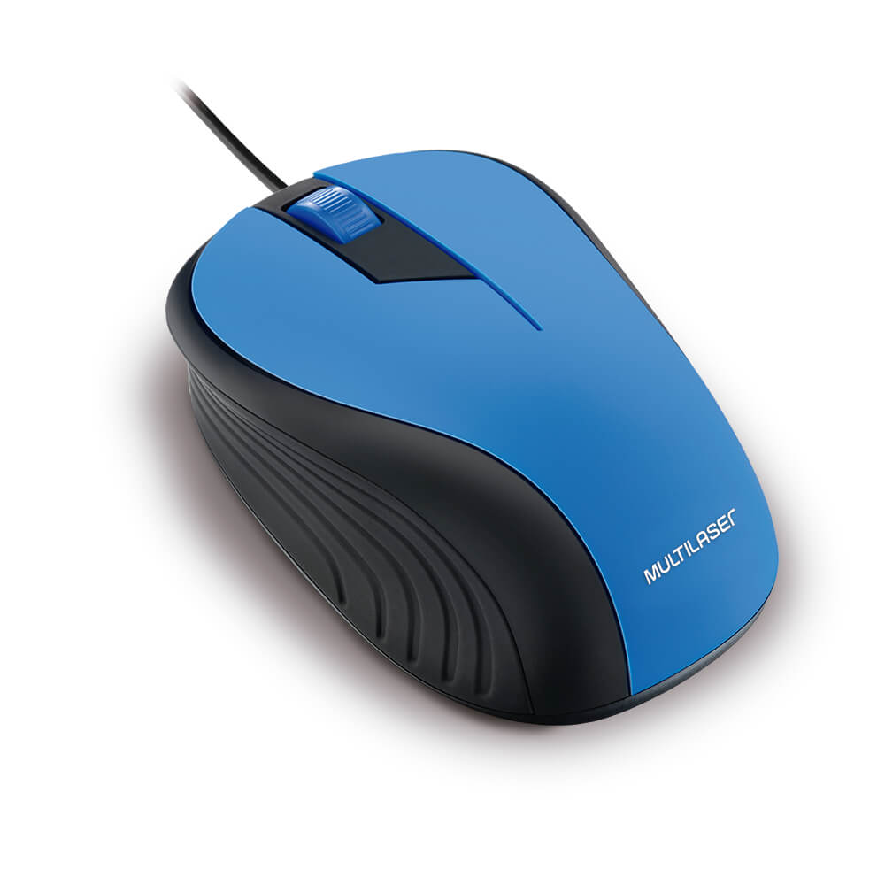 Encontraproduto.com.br - Mouse Emborrachado Com Fio Usb Azul E Preto Multilaser  - MO226