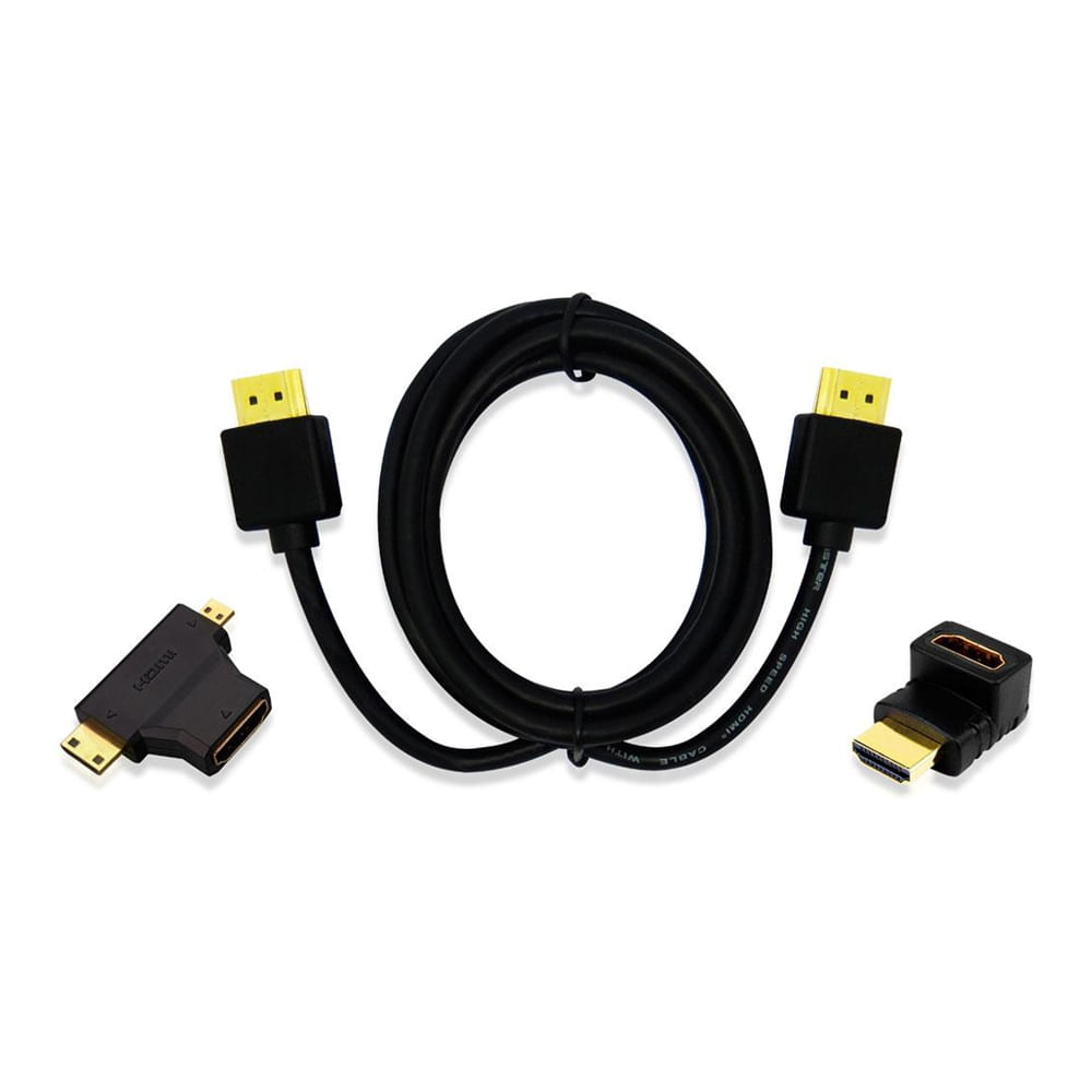 Cabo HDMI 1.4 - 1.8 Metros E Adaptador T + L Mutilaser WI289