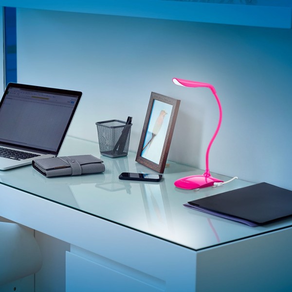 Encontraproduto.com.br - Luminária Led Usb 3 Níveis De Luz Rosa Multilaser - AC273