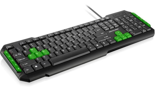 Encontraproduto.com.br - Teclado Gamer Com Hotkeys Multimidia Preto/Verde Multilaser - TC201
