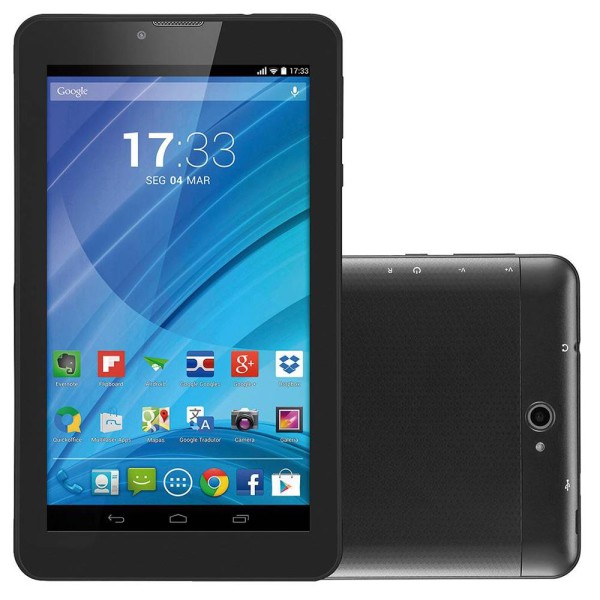 Encontraproduto.com.br - Tablet Multilaser M7 Android 4.4 Quad Core 8MB 3G Bluetooth Câmera 2MP Tela 7 Preto