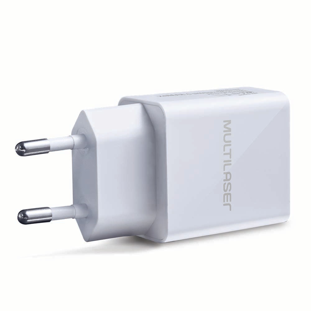 Encontraproduto.com.br - Carregador De Parede Concept 2 Portas Usb I - Smart Branco Multilaser - CB118